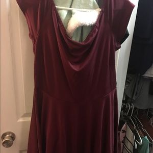 Burgundy High Low Dress